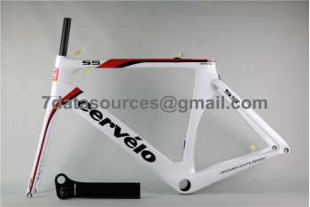 Cadrul bicicletei Cervelo S5 Carbon Road Bike Strălucitor