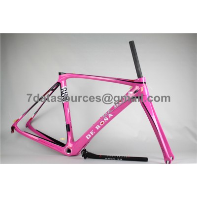 De Rosa 888 süsinikkiust maanteeratta jalgrattaraam roosa-De Rosa Frame