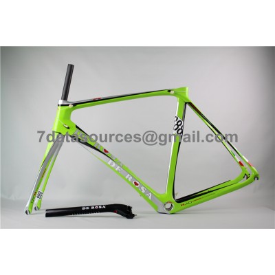 Cadre de vélo pour vélo de route De Rosa 888 en fibre de carbone, vert-De Rosa Frame