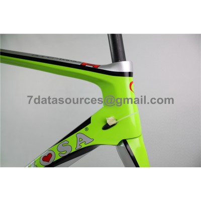 Cadre de vélo pour vélo de route De Rosa 888 en fibre de carbone, vert-De Rosa Frame