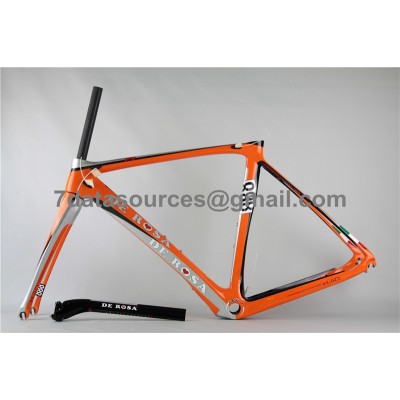 Cadre de vélo pour vélo de route De Rosa 888 en fibre de carbone, orange-De Rosa Frame