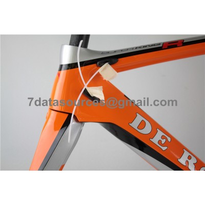 Cadre de vélo pour vélo de route De Rosa 888 en fibre de carbone, orange-De Rosa Frame