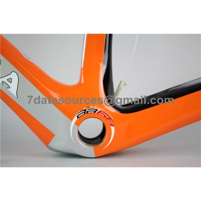 Cadre de vélo pour vélo de route De Rosa 888 en fibre de carbone, orange-De Rosa Frame