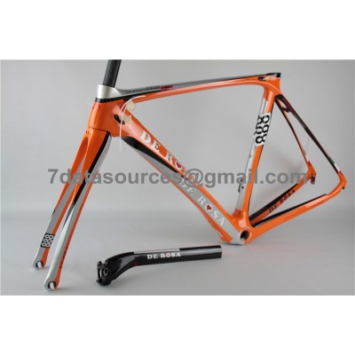 Telaio per bici da strada in fibra di carbonio De Rosa 888 arancione-De Rosa Frame