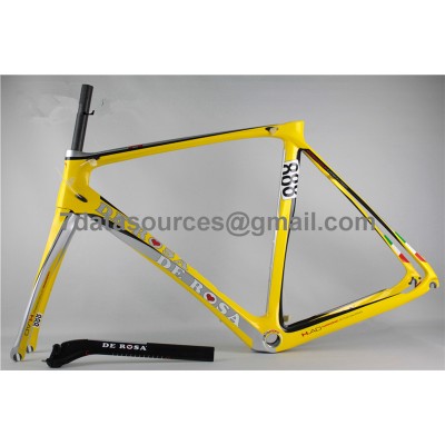 Cuadro de bicicleta de bicicleta de carretera De Rosa 888 Carbon Fiber amarillo-De Rosa Frame