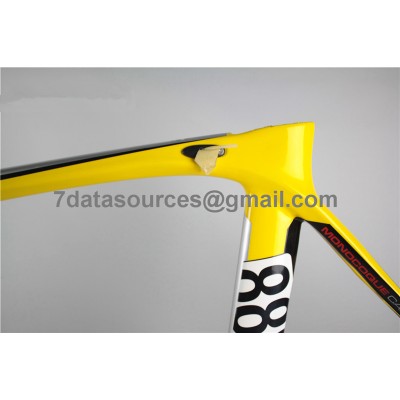 Cadre de vélo pour vélo de route De Rosa 888 en fibre de carbone, jaune-De Rosa Frame