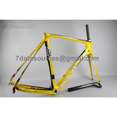 Telaio per bici da strada in fibra di carbonio De Rosa 888 giallo-De Rosa Frame