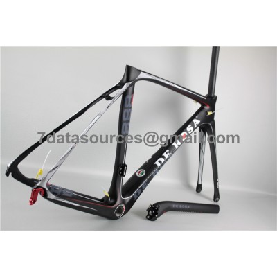 De Rosa 888 Quadro de bicicleta de bicicleta de estrada em fibra de carbono preto-De Rosa Frame