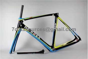 Cuadro de bicicleta de carretera de fibra de carbono De Rosa 888 azul