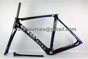 Cuadro de bicicleta de carretera de fibra de carbono De Rosa 888 azul