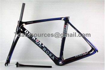 Cuadro de bicicleta de carretera de fibra de carbono De Rosa 888 azul