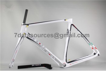 Cadru de bicicletă de drum din fibră de carbon De Rosa 888 alb