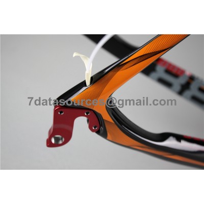 Cadre de vélo pour vélo de route De Rosa 888 en fibre de carbone, orange-De Rosa Frame