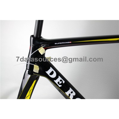 De Rosa 888 Quadro de bicicleta de bicicleta de estrada em fibra de carbono amarelo-De Rosa Frame