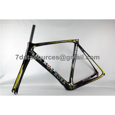 Cuadro de bicicleta de bicicleta de carretera De Rosa 888 Carbon Fiber amarillo-De Rosa Frame