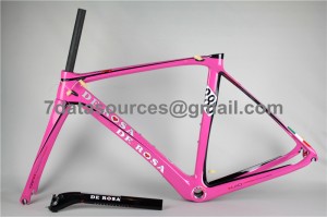 De Rosa 888 Rennrad-Fahrradrahmen aus Kohlefaser, Pink