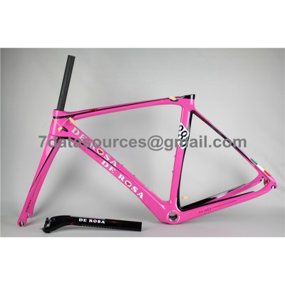 De Rosa 888 Quadro de bicicleta de bicicleta de estrada de fibra de carbono rosa-De Rosa Frame