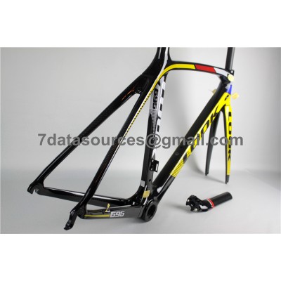 Look 695 Carbon Fiber Road Bike Bicycle Frame Reddish Yellow-Look Frame