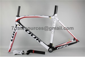Look 695 Carbon Fiber Road Bike Bicycle Frame White Red