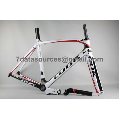 Look 695 Carbon Fiber Road Bike Bicycle Frame White Red-Look Frame
