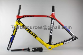 Look 695 Carbon Fiber Road Bike Bicycle Frame Reddish Yellow