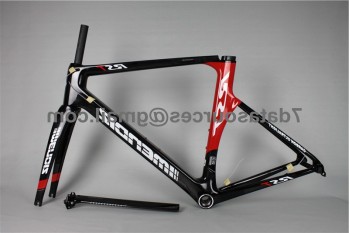 Cuadro de bicicleta de carretera de fibra de carbono Mendiz RST rojo